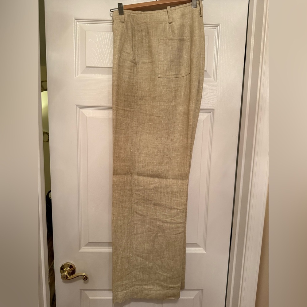 St. John Cream Wide Leg Pants